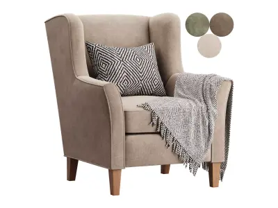 Ottoman Biscuit Armchair 3D model