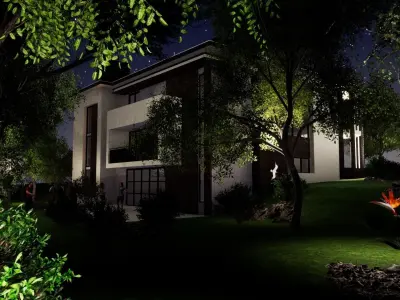 modern house Low-poly 3D model