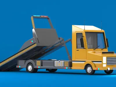 Tow Truck Low-poly 3D model