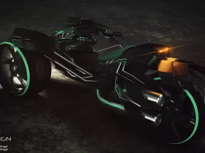 Cyberpunk Concept Motorcycle 3D model
