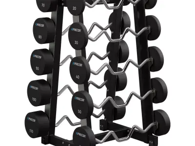 10 Place Barbell Rack 3D model