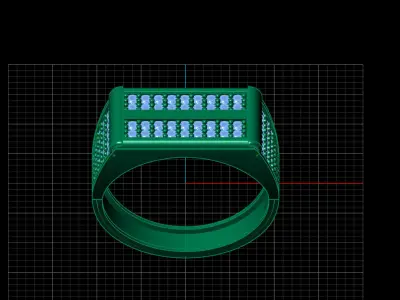 Print Ready STL 3DM  Gents Rings Diamond Men Ring  3D print model 238