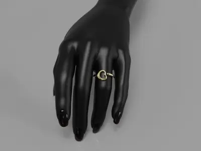 Heart Ring 3D print model 7