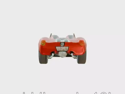 Ferrari 250 GTO Model with V12 Engine and Racing Stripes Low-poly 3D model