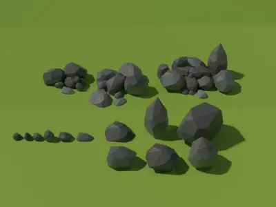 Lowpoly tropical island pack collection Free low-poly 3D model