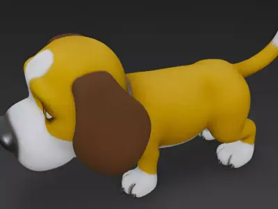 Cartoon Beagle Dog 3D Model 3D model