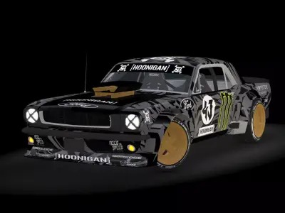 Hoonigam Mustang Low-poly 3D model