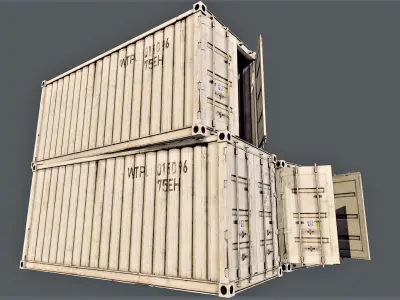 Enterable Shipping Container 02 - PBR Low-poly 3D model
