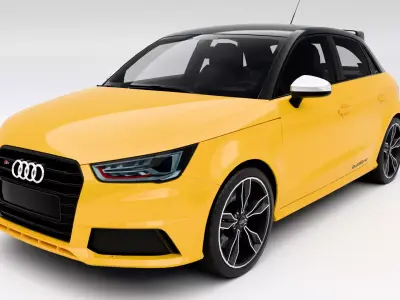 Audi S1 Sportback 2015 Low-poly 3D model