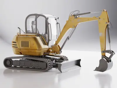 Realistic Compact Track Excavator byTerlan125 High Quality 3D model