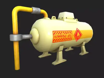 Stylized Gas Tank 01 Free low-poly 3D model