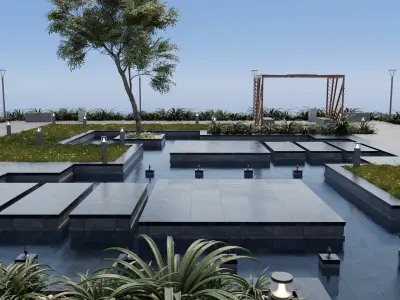 Modern City Garden - Park 3D model