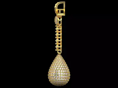 Stl 3dm Pendant Diamond Teardrops in Gold Glitter jp0316 3D print model