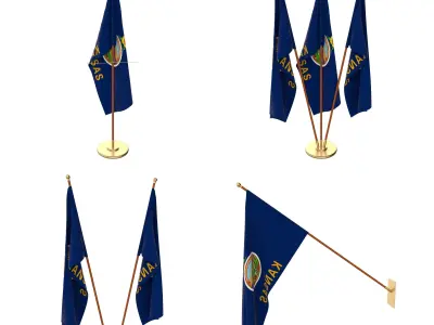 Kentuky Flag Pack 3D model