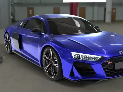 High Poly 2021 Audi r8 car exterior with good details 3D model