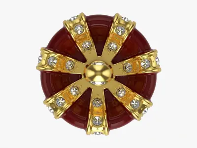 Royal gold crown with diamonds 3D model