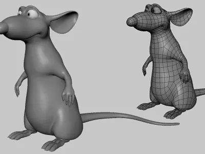 Mouse  Ratatouille Low-poly 3D model