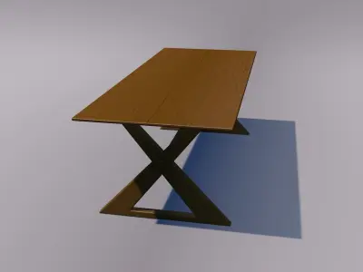 3d simple wooden table 3D model