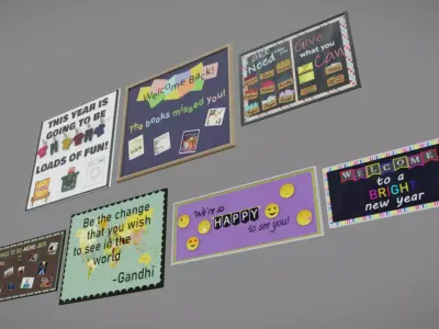 School Boards Low-poly 3D model purchase