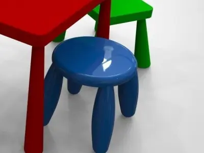 MAMMUT childrens chair and table 3D model