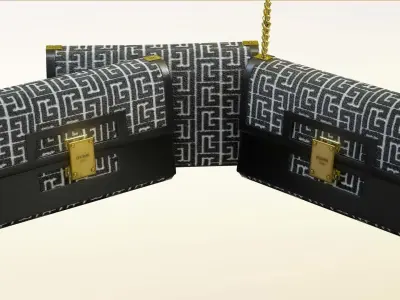 Woman Handbag Balmain Low-poly 3D model