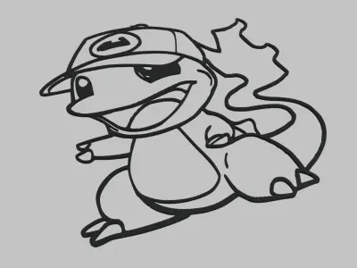 Charmeleon Wall Silhouette 01 3D print model