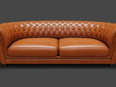 Leather Sofa Low-poly 3D model