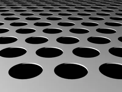 Perforated panel with 39 percent of opening 3D model