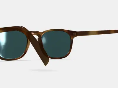 Elio Sunglasses in Black Walnut 3D model