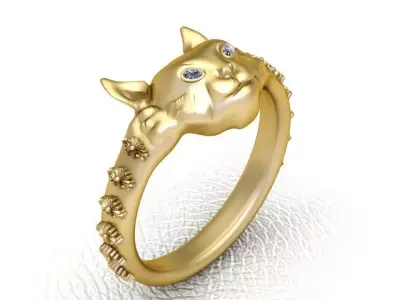 cat ring design 3D printable model   3D print model