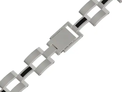 Bracelet silver with squares 3D print model
