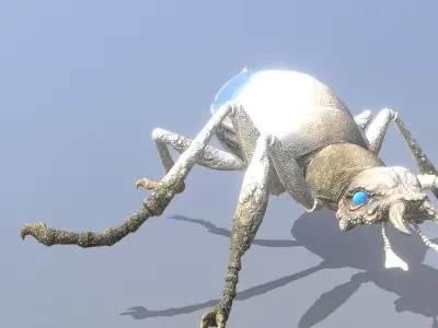 Gray Beetle Bug Running Fbx Png 3D model