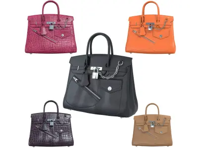 Hermes Birkin Rock Bag 3D Model Pack