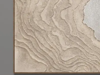 Plaster two square photo frames 34 Low-poly 3D model