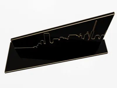 City Plaket Frame Decoration Low-poly 3D model