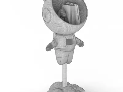 Astronaut Side Table Floor Figurine Low-poly 3D model