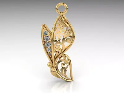 Butterfly Pendant for women  3D print model
