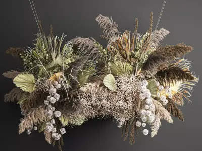 Hanging decor of their dried pampas grass 232 3D model
