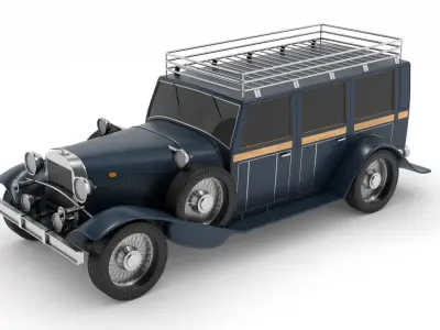 Overland Vehicle Low-poly 3D model
