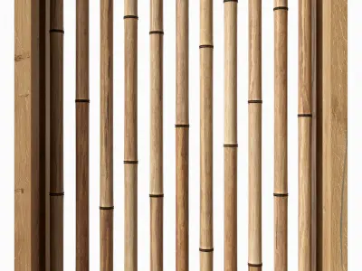 Bamboo branch decor n19 3D model