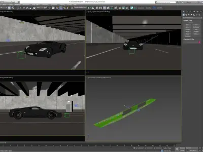 Tunel scene for car rendering SWR2 3D model