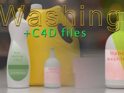 Washing products Low-poly 3D model