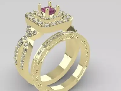 Princes cut Twin ring  3D print model