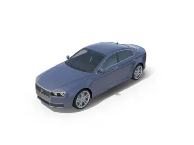 Low-Poly Sedan Car  Low-poly 3D model