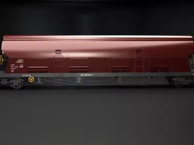 Tadds Bulk Cargo Railcar Low-poly 3D model