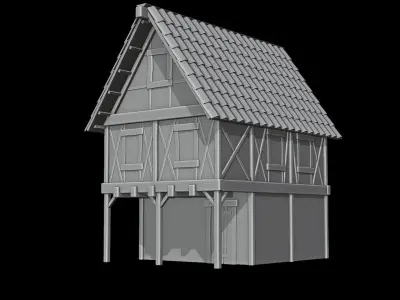 Medieval House Free low-poly 3D model order