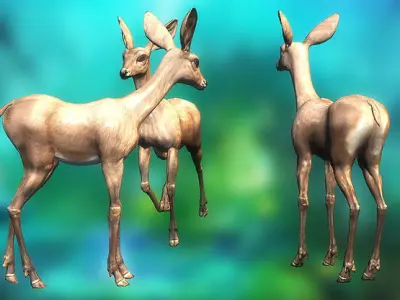 3DRT - Fawn Low-poly 3D model