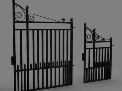 Brick Fences Low-poly 3D model