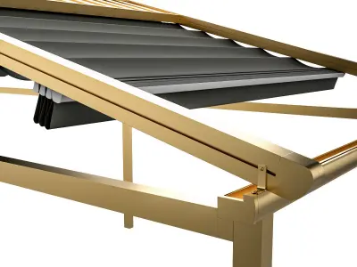 Motorized Pergola 5a brass furniture matte 3D model
