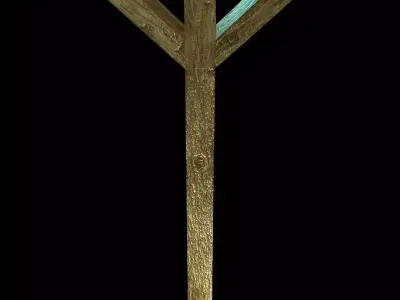 Low-Poly Game Ready Support Post Low-poly 3D model